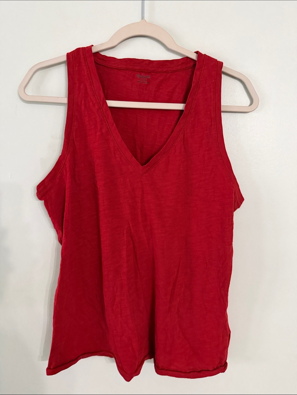 Madewell Red V-Neck Jersey Tank